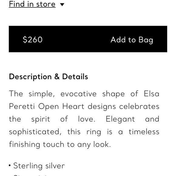 SOLD✔️3/4: Tiffany&Co Elsa Peretti Open Heart Ring - Picture 14 of 14